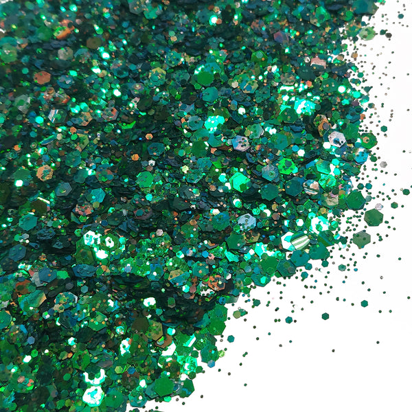 Green and Teal Mix- Chunky Glitter, 2oz