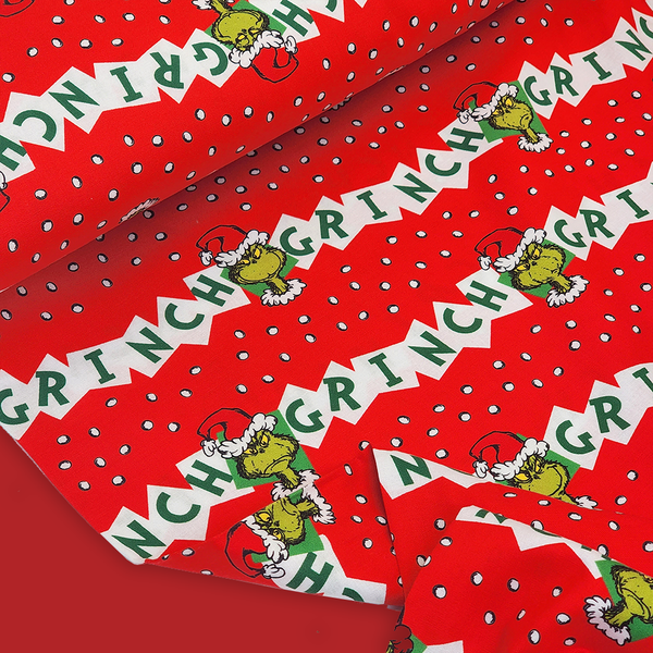 The Grinch - Red - 100% Cotton Print Fabric, 44/45" Wide