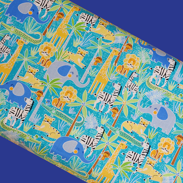 Happy Jungle - 100% Cotton Print Fabric, 44/45" Wide
