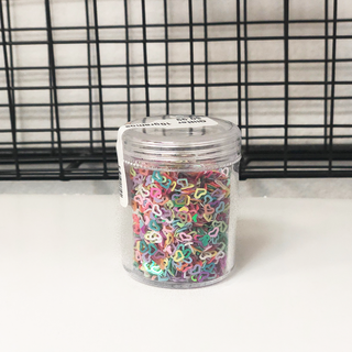 Multicolor  Open Heart Shaped Glitter ; 10 grams