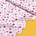 Polka Dot Hearts - Poly/Cotton Print Fabric, 58" Wide