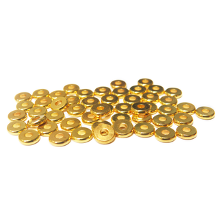 Heishe Spacer Bead, Gold Plated Brass, 6x6mm; 50 pieces