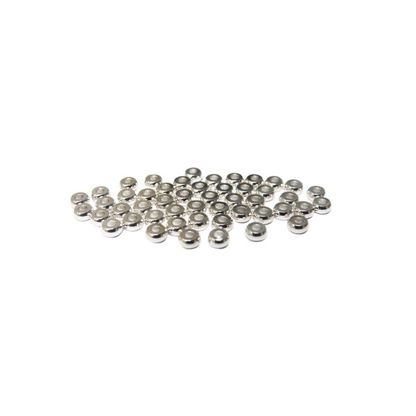 Heishe Spacer Bead, Silver Plated Brass, 4x4mm; 50 pieces