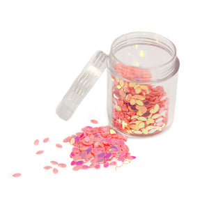 Pink Leaves Shaped Glitter; 14 grams
