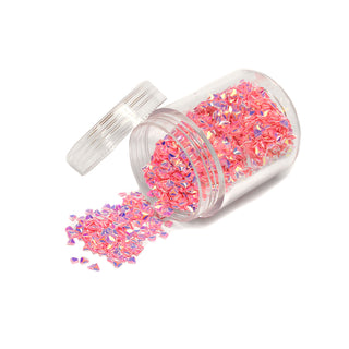 Pink AB Traingle Shaped Glitter; 11 grams