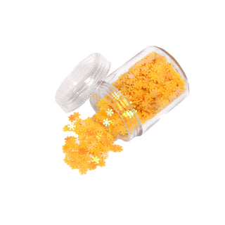 Yellow Snowflake Shaped Glitter- Multi-Color; 10 grams