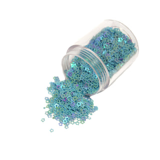 Light Blue Open Star AB Shaped Glitter; 10 grams