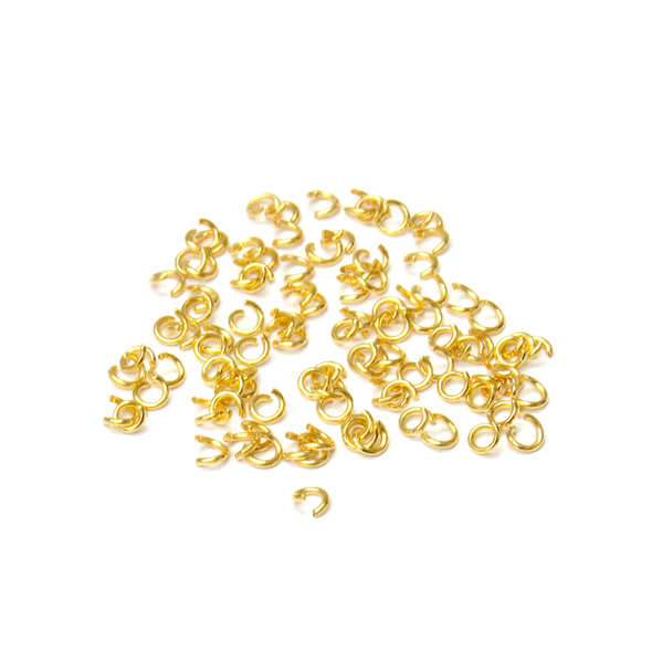 Jump Ring, Gold Plated Brass-4mm; 100pcs