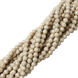 Howlite: Round Beads- White