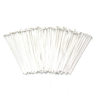 Headpin, Silver Plated Brass-1" approx.; 100pcs