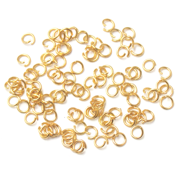 Jump Ring, Gold Plated Brass-5mm; 100pcs