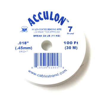 Acculon, Nylon Coated Beading Wire, .018/100ft
