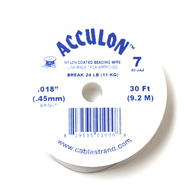 Acculon, Nylon Coated Beading Wire, 18/30ft