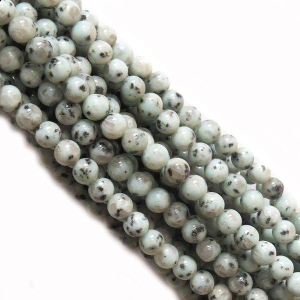 Round Dalmatians Beads, 10mm; 1 strand