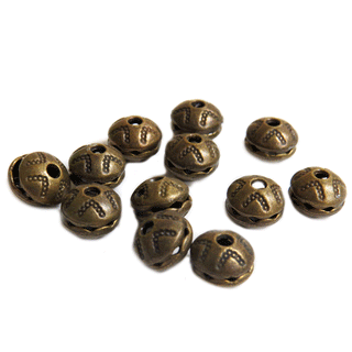 Golden Saucer Spacer, Bronze, 10.5mm; 12 pieces