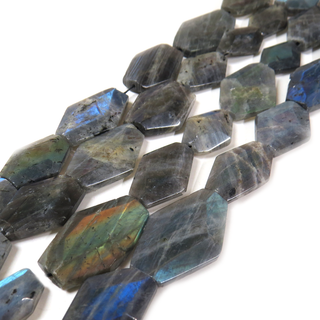 Cuentas de Labradorita en Forma Hexagonal 34x25 mm - 1 pieza