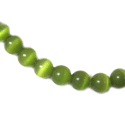 Cat Eye Bead, Green - 1 strand