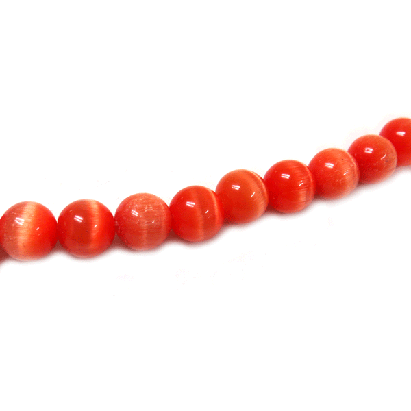 Cuentas Redondas Cat Eye - Anaranjado