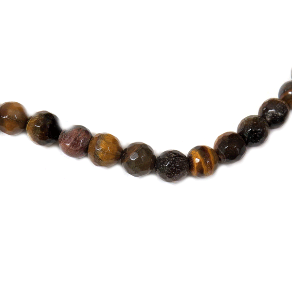 Faceted, Tiger Eye Bead, 8mm - 1 strand