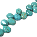 Cuentas Turquesa en Forma de Gotas Perforadas - 18x12mm
