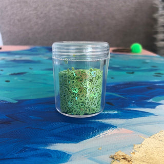 Heart Shaped Green Glitter; 10 grams