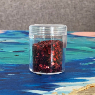 Star Shaped Red Glitter; 12 grams