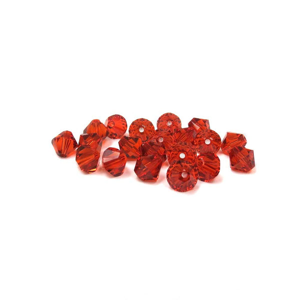 Swarovski Crystal, Bicone, Indian Red, 6mm; 20pcs