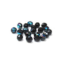Jet AB, Round Faceted Fire Polished; 10mm - 20 pcs