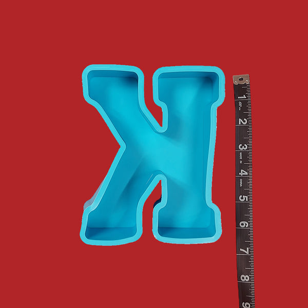 K - Large Letter Silicone Mold for Resin; Approx. 6"