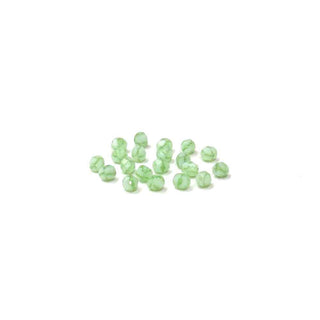 Light Green With Stripes, Round Faceted Fire Polished; 4mm - 20 pcs