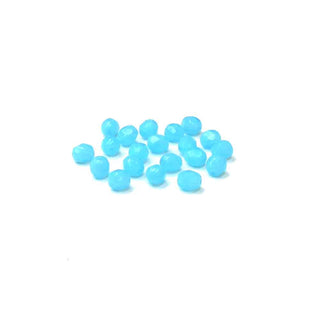 Light Opaque Blue, Round Faceted Fire Polished; 6mm - 20 pcs