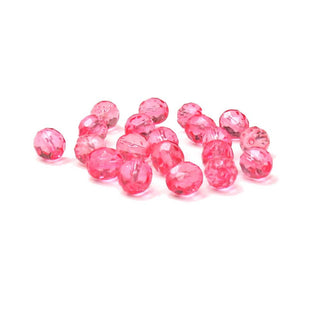 Light Pink, Round Faceted Fire Polished; 10mm - 20 pcs