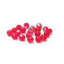 Light Siam AB, Round Faceted Fire Polished Beads- 10mm; 20pcs