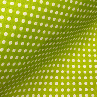 Lime and White Polka Dots - 100% Cotton Print Fabric, 44/45" Wide