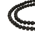 Black Lava Stone Beads, 8mm Round