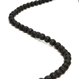 Black Lava Stone Beads, 8mm Round