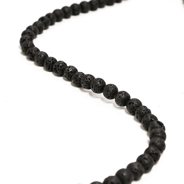 Black Lava Stone Beads, 8mm Round