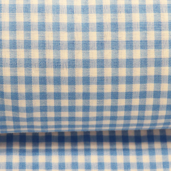 Light Blue, 100% Polyester Gingham Check 1/8- 58" wide; 1 yard