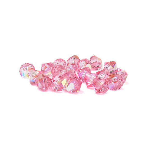 Swarovski Crystal, Bicone, Light Rose AB, 6mm; 20pcs