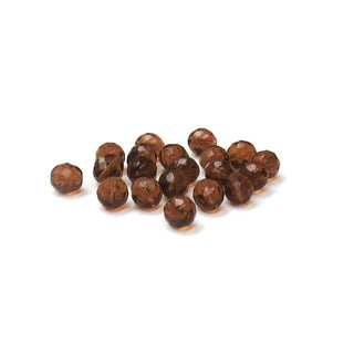 Mocca, Round Faceted Fire Polished Beads- 10mm; 20pcs