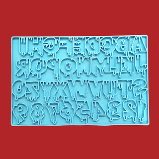 Melting Alphabet Silicone Mold for Resin; Approx. 14" wide x 9" tall