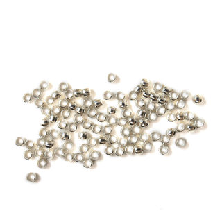 Micro Beads Crimp, Silver Plated Brass- 2mm; 100pcs