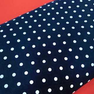 Navy and White 1/4" Polka Dots - 100% Cotton Print Fabric, 58" Wide