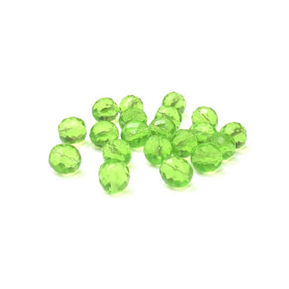 Peridot, Round Faceted Fire Polished Beads- 10mm; 20pcs