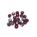 Purple AB, Round Faceted Fire Polished- 10mm; 20pcs