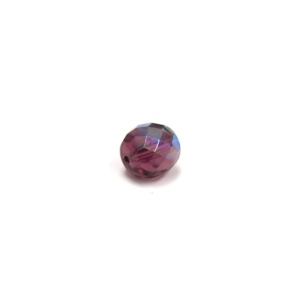 Purple AB, Round Faceted Fire Polished- 10mm; 20pcs