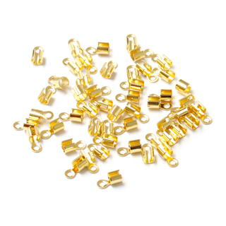 End Cord, Gold Plated Brass-10x5mm; 50pcs