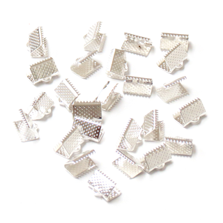 Iron Ribbon Ends, Silver Plated-7x5mm; 40pcs