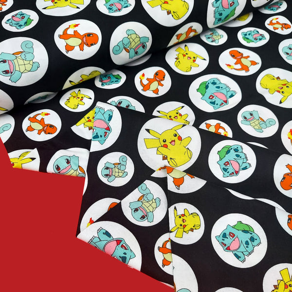 Pokémon - Black - 100% Cotton Print Fabric, 44/45" Wide
