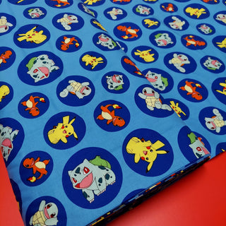 Pokémon - Blue - 100% Cotton Print Fabric, 44/45" Wide